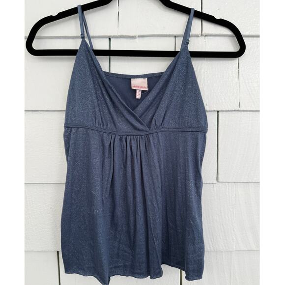 Vintage Xhilaration Women's Med Y2K Blue Glitter Babydoll Cami Soft Glam Sparkly - Picture 2 of 7